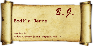 Boár Jerne névjegykártya